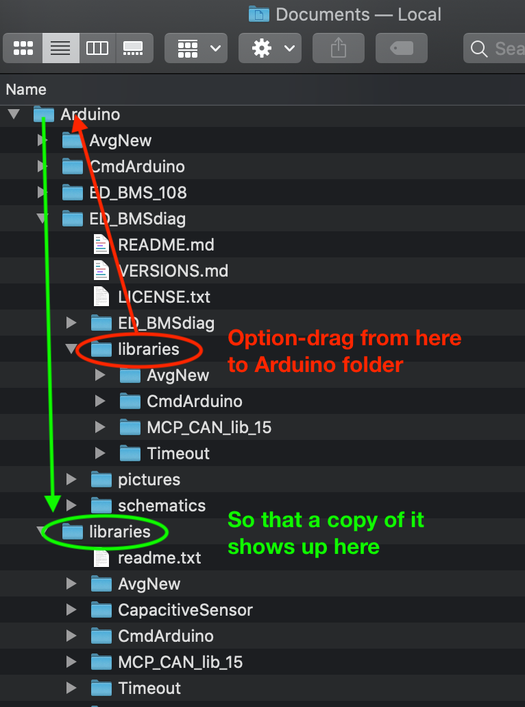 Screenshot of libraries folder